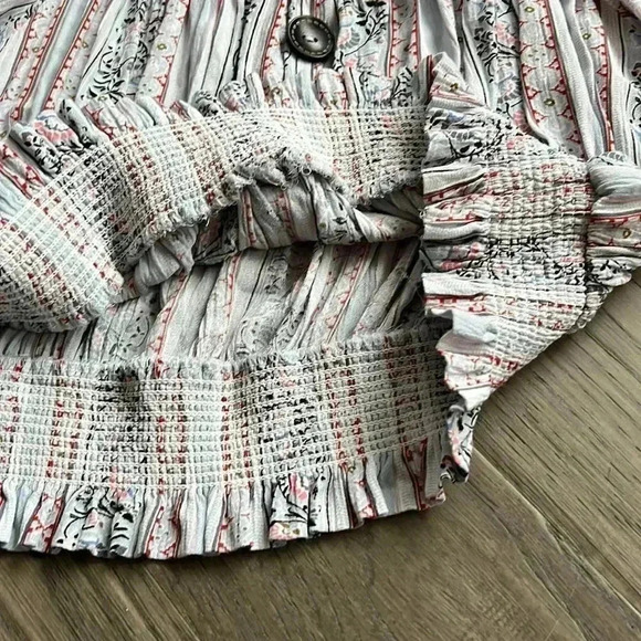 🌸4/$30🌸rebellion  Again | Boho Off The Shoulder Paisley And Floral Crop Top - Picture 6 of 10